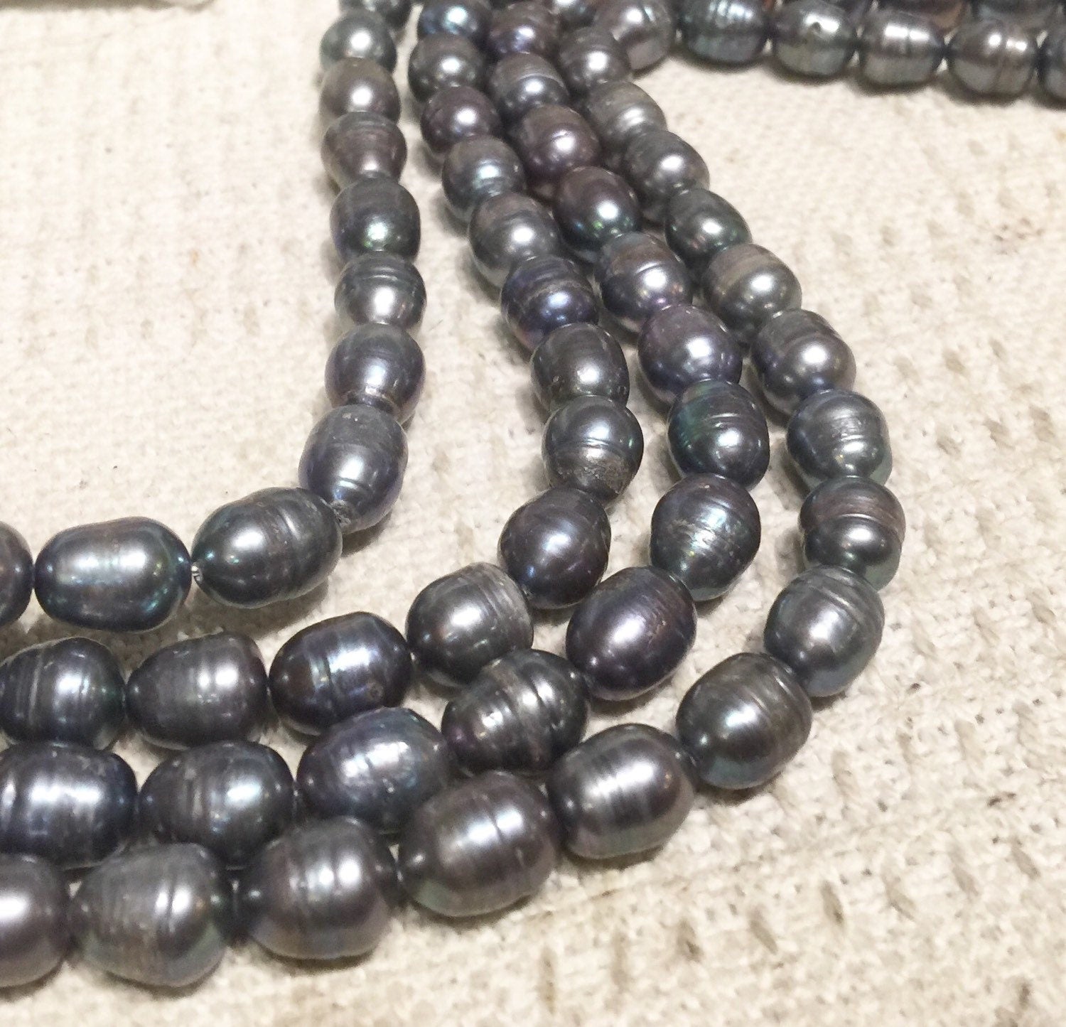 Rice Pearl Baroque Pearl Freshwater Pearl Peacock Grey 10X13mm--16" full strand 30 pcs----wholesale deal  #DR3041