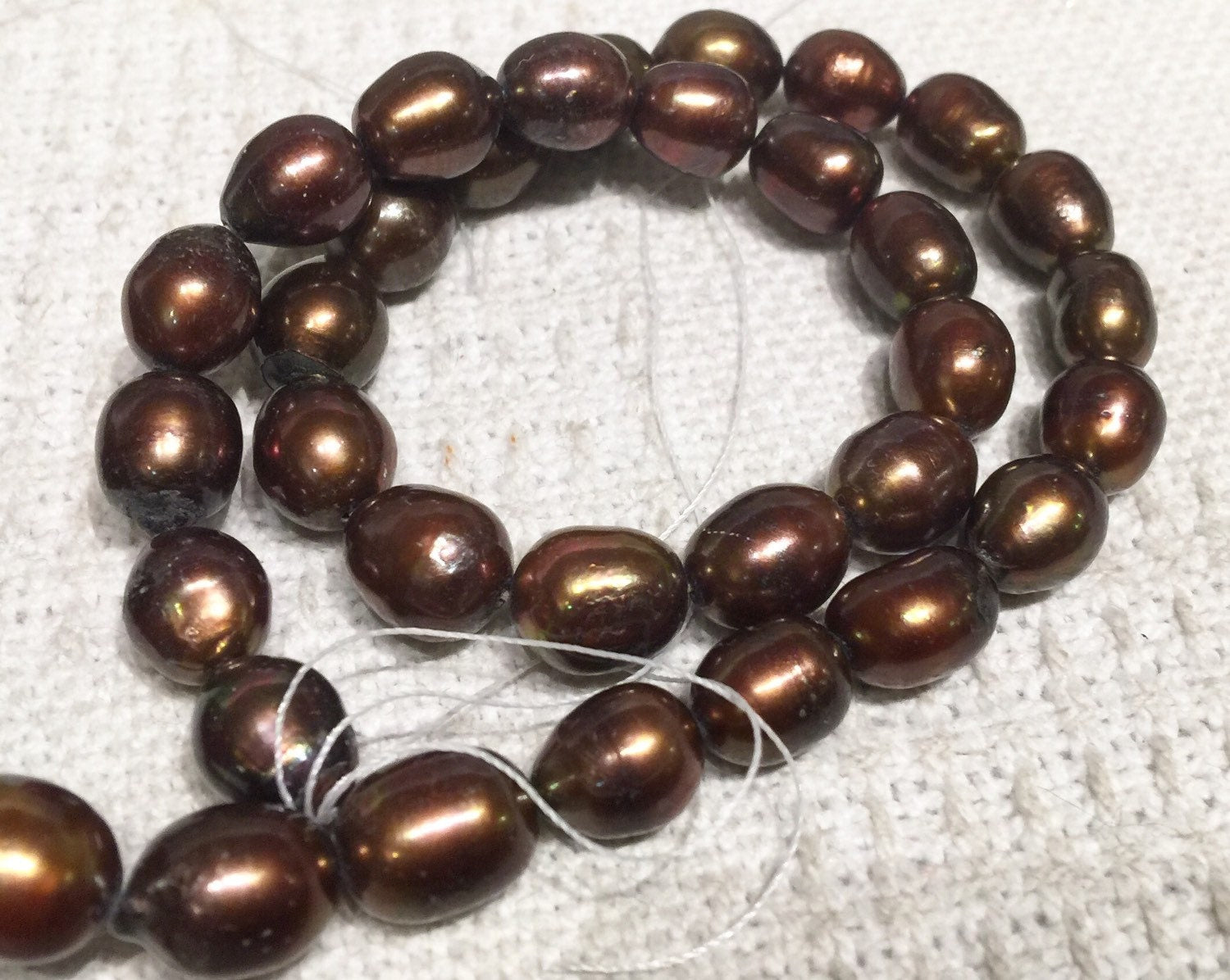 Rice Pearl Baroque Pearl Freshwater Pearl Dark Brown 10X13mm--16" full strand 30 pcs----wholesale deal  #DR3033
