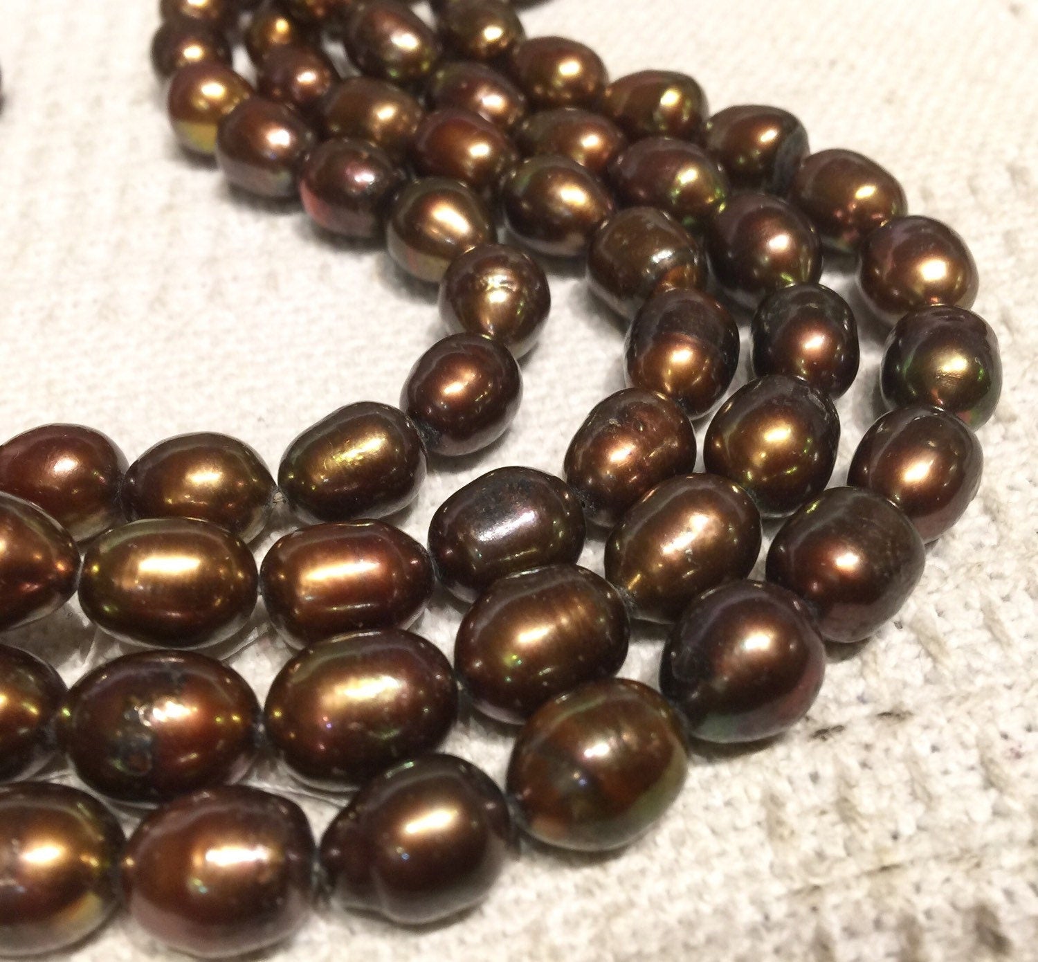 Rice Pearl Baroque Pearl Freshwater Pearl Dark Brown 10X13mm--16" full strand 30 pcs----wholesale deal  #DR3033
