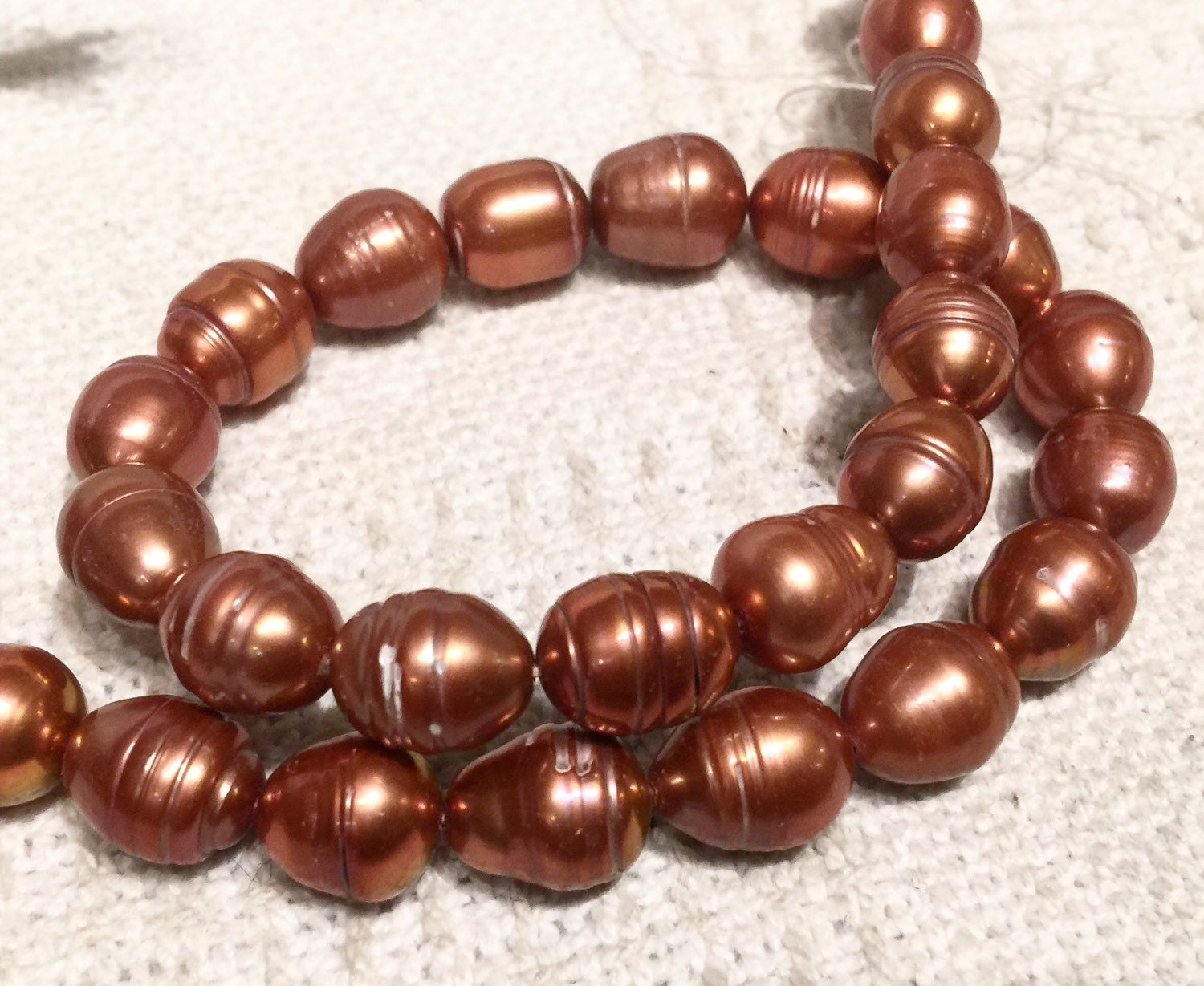 Rice Baroque Pearl Freshwater Pearl Dove Chocolate brown color large oval pearl 10X13mm--16" full strand 30 pcs wholesale deal  #DR3037
