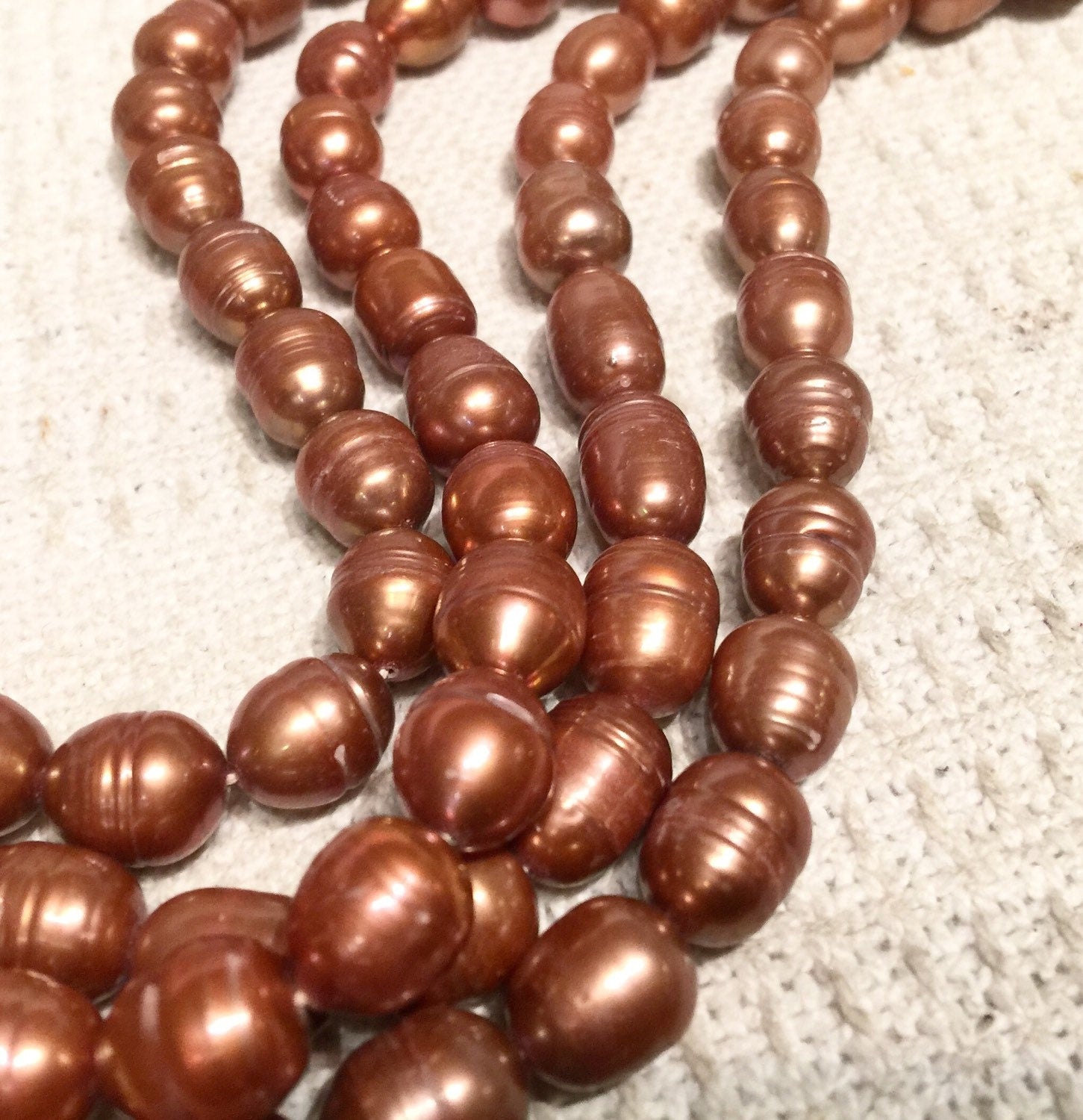 Rice Baroque Pearl Freshwater Pearl Dove Chocolate brown color large oval pearl 10X13mm--16" full strand 30 pcs wholesale deal  #DR3037