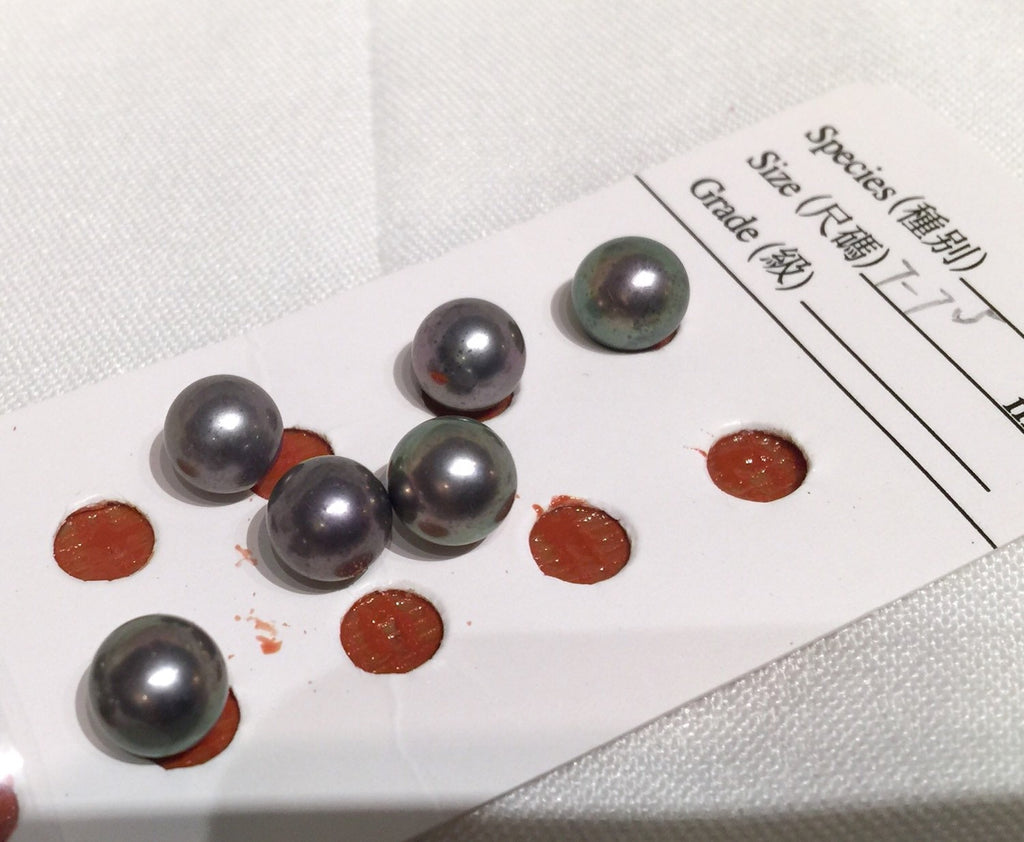 AAAA Gem quality Pair 6.5-7mm 7-7.5mm perfect round Tahitian color pearl, Peacock black freshwater pearl matched genuine pearl New