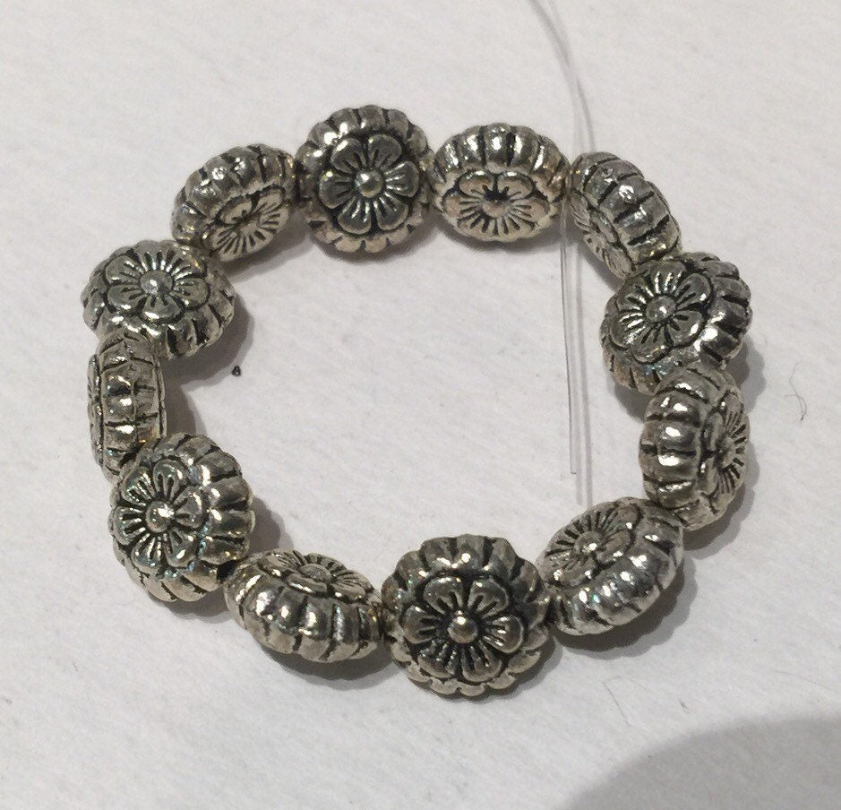 Tibetan Silver Flower spacer Beads 8mm fine quality antique silver style 10pcs #FDP201