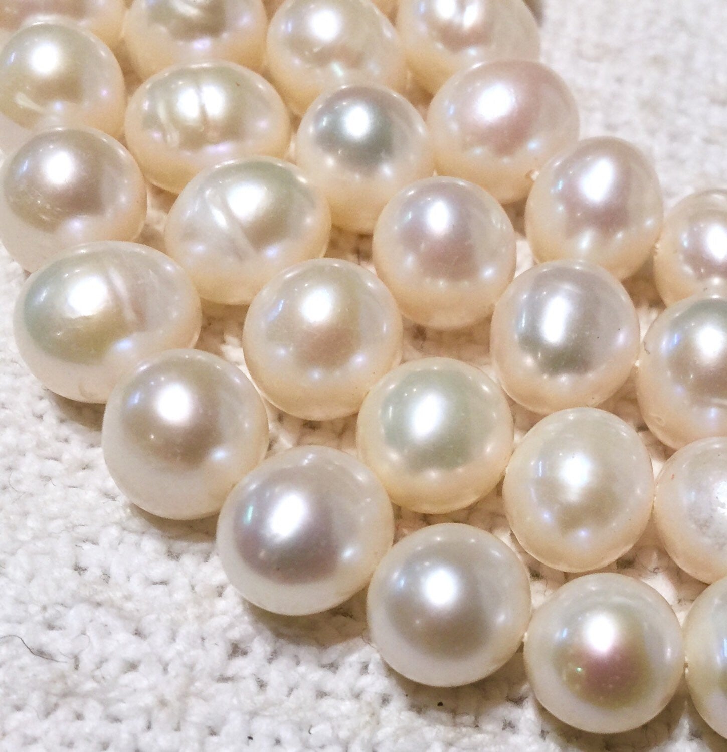 Big Round Freshwater Pearl 9-10mm round Potato Pearl Natural Ivory White A-AA 15'' Full Strand genuine pearl---#RS3004