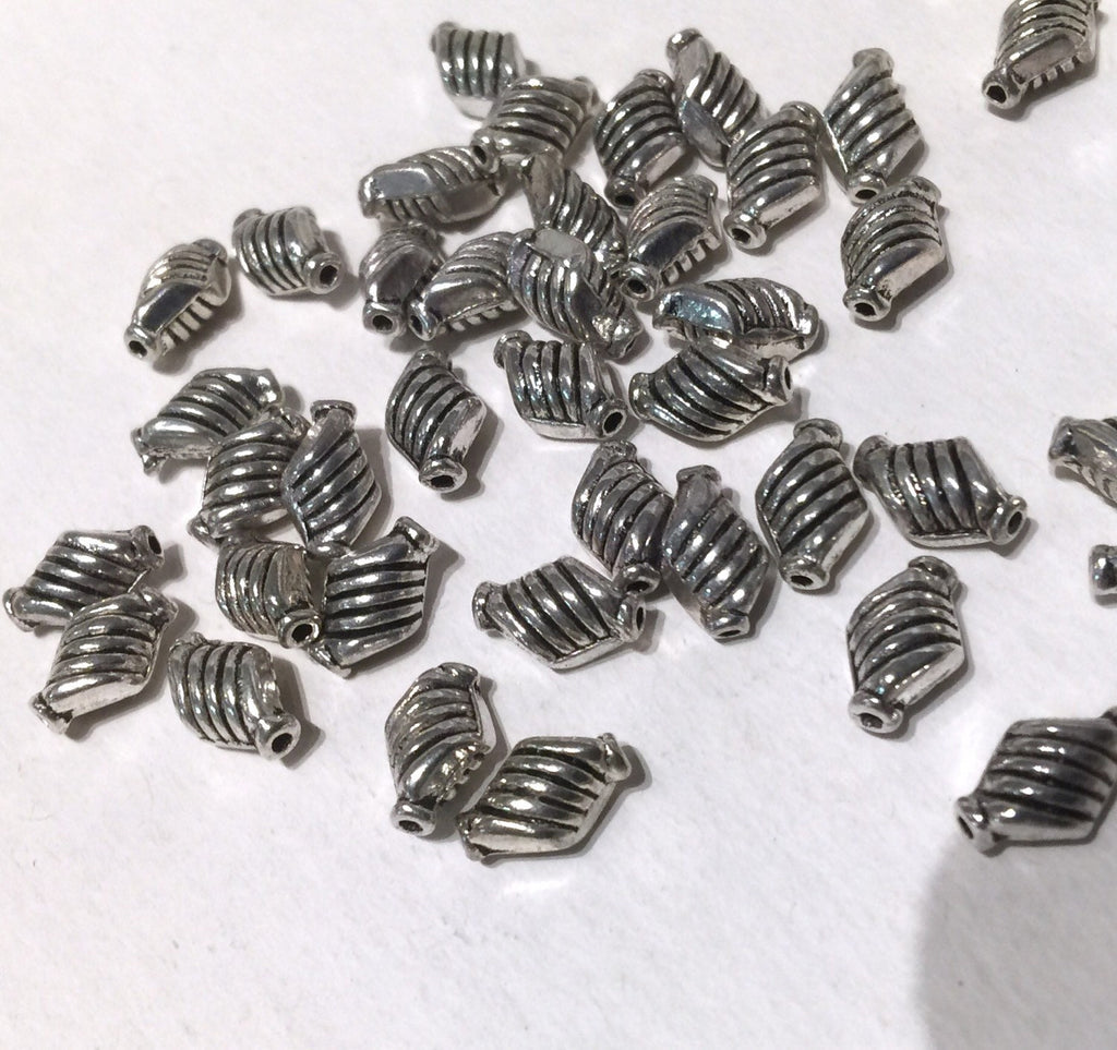 Tibetan Silver Rhombus spacer Beads 6mmX10mm fine quality antique style 10pcs #FDP205