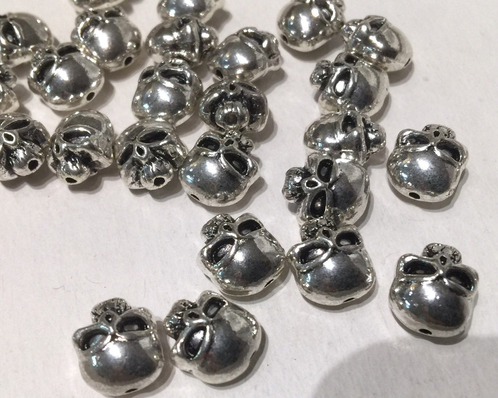 Tibetan Silver skull spacer Beads 10mmX12mm fine quality antique silver style 6pcs DIY finding jewelry parts #FDP208