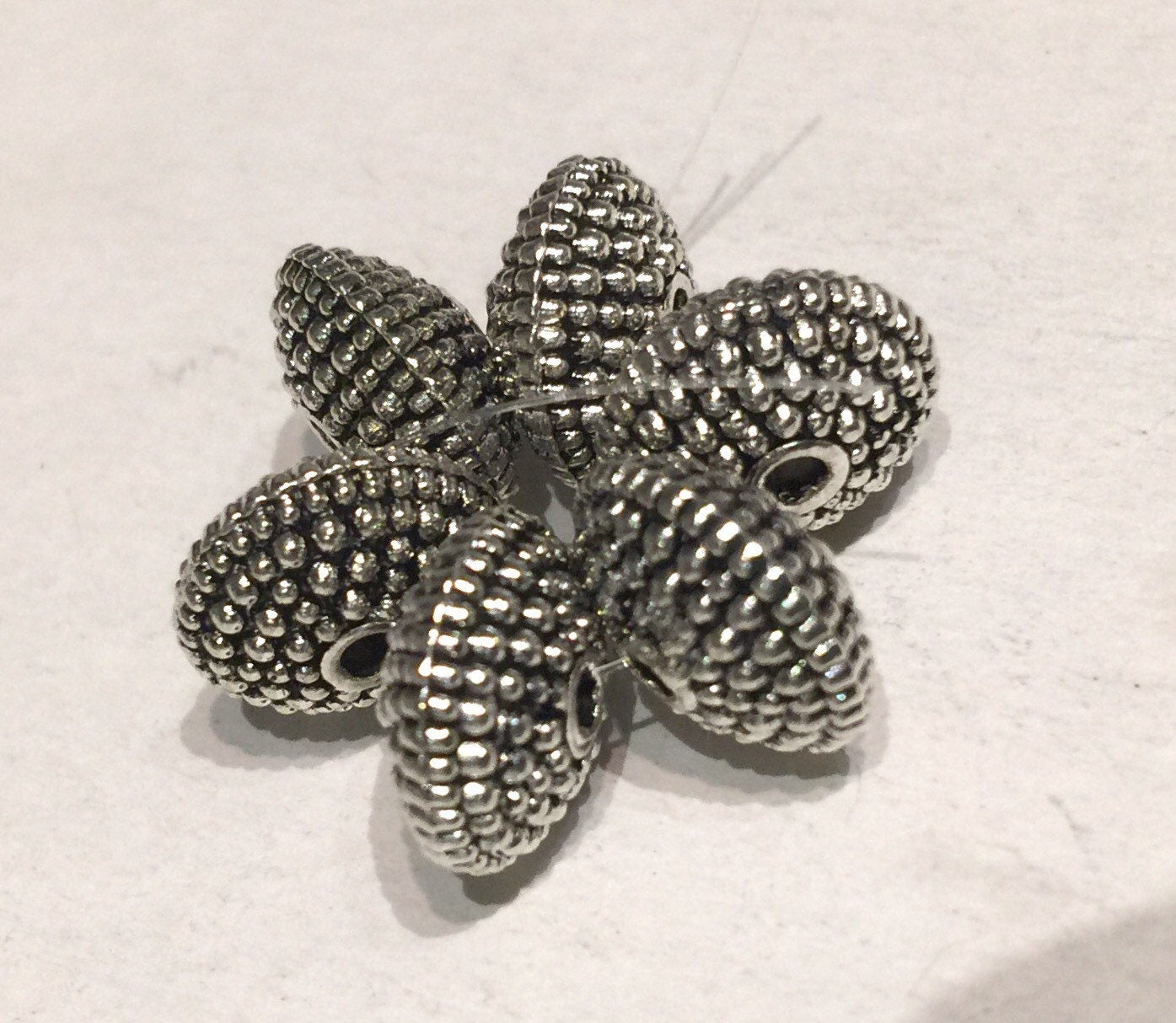 Tibetan Silver Saucer spacer Beads 11.5mmX6.5mm fine quality antique silver style 6pcs #FDP216