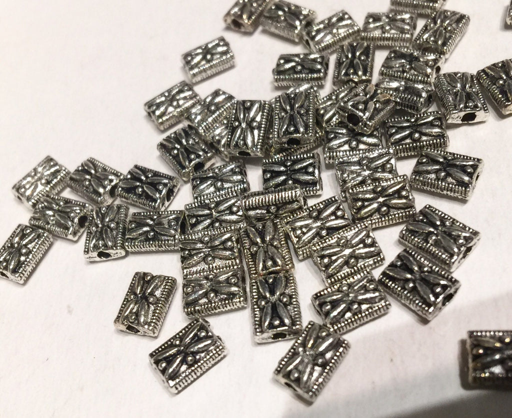 Tibetan Silver Rectangle spacer Beads 5mmX7mm fine quality antique silver style 10pcs #FDP218