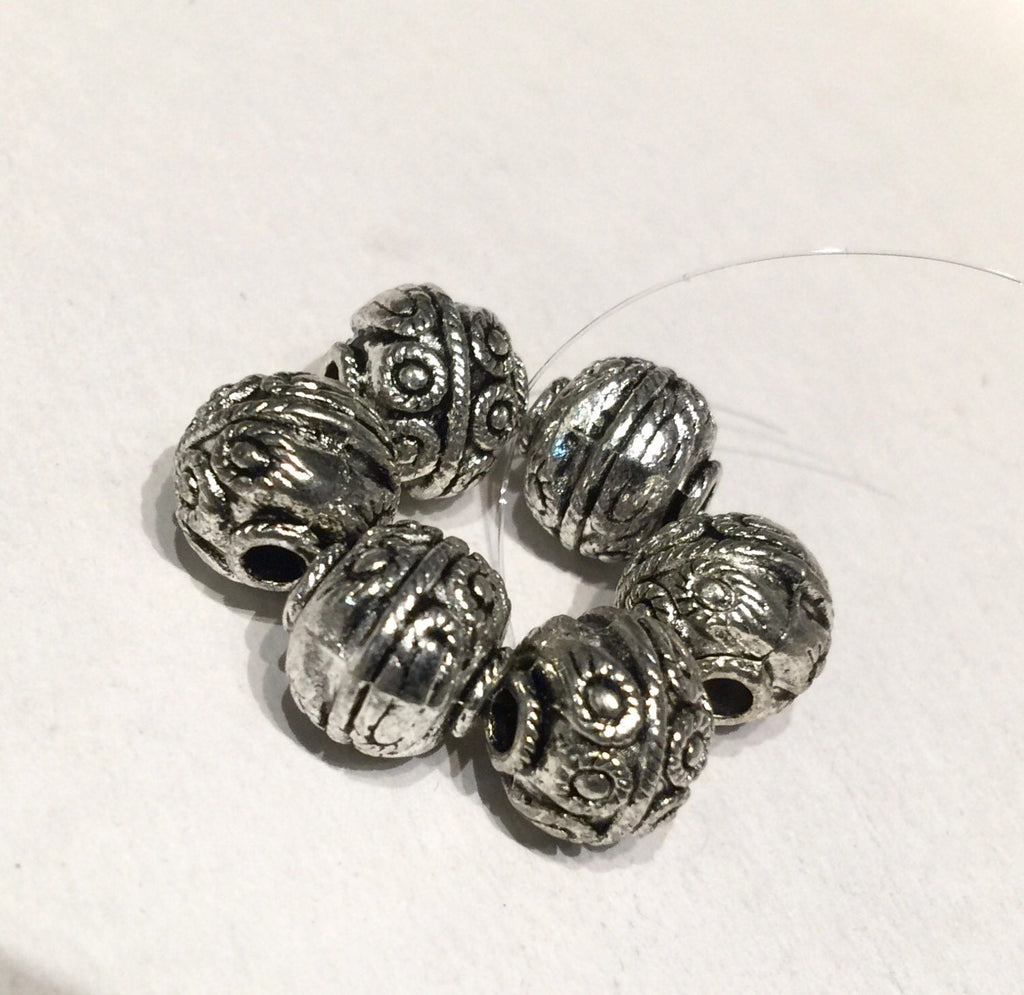 6pcs Tibetan Silver Round spacer Beads 10mm fine quality antique silver style loose spacer beads #FDP213