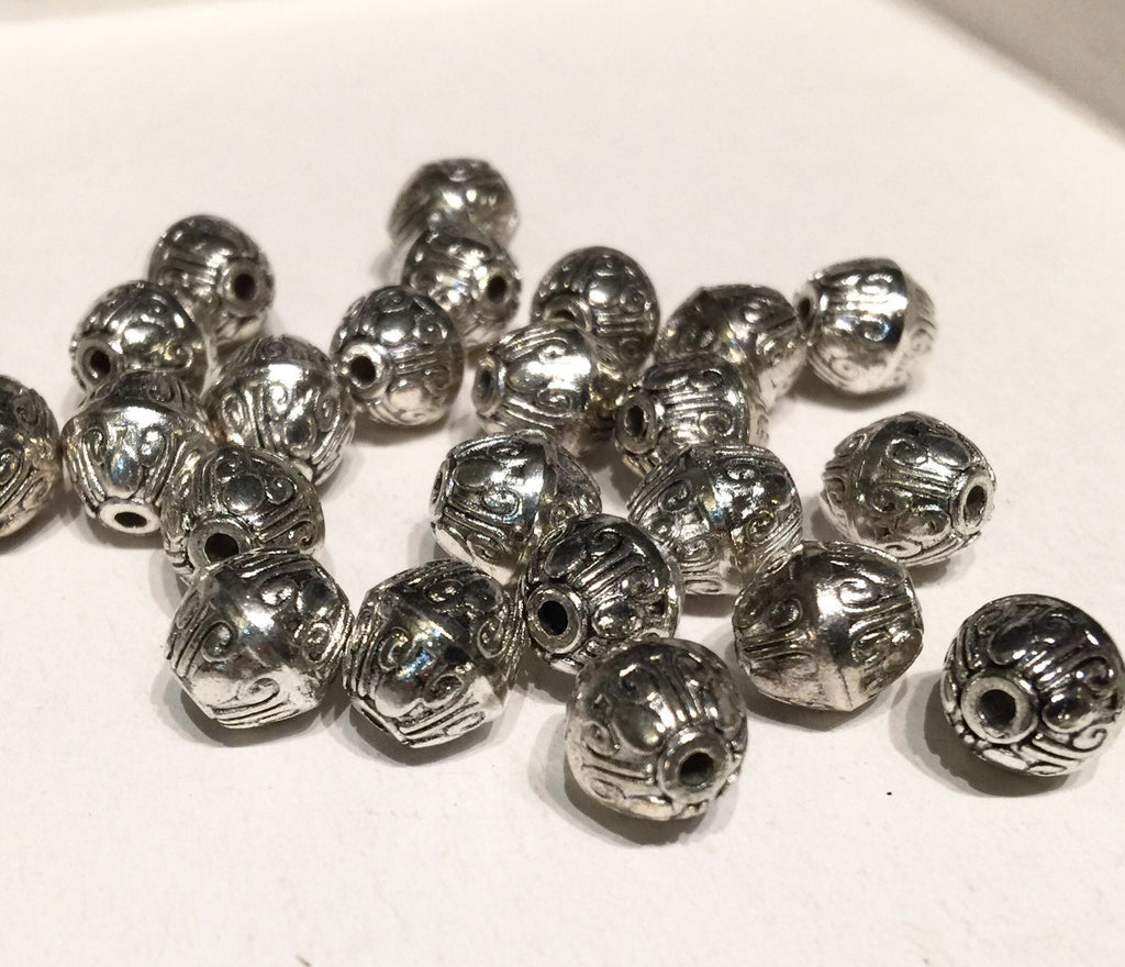Tibetan Silver Oval spacer Beads 9.5mmX10mm fine quality antique silver style 6pcs #FDP215