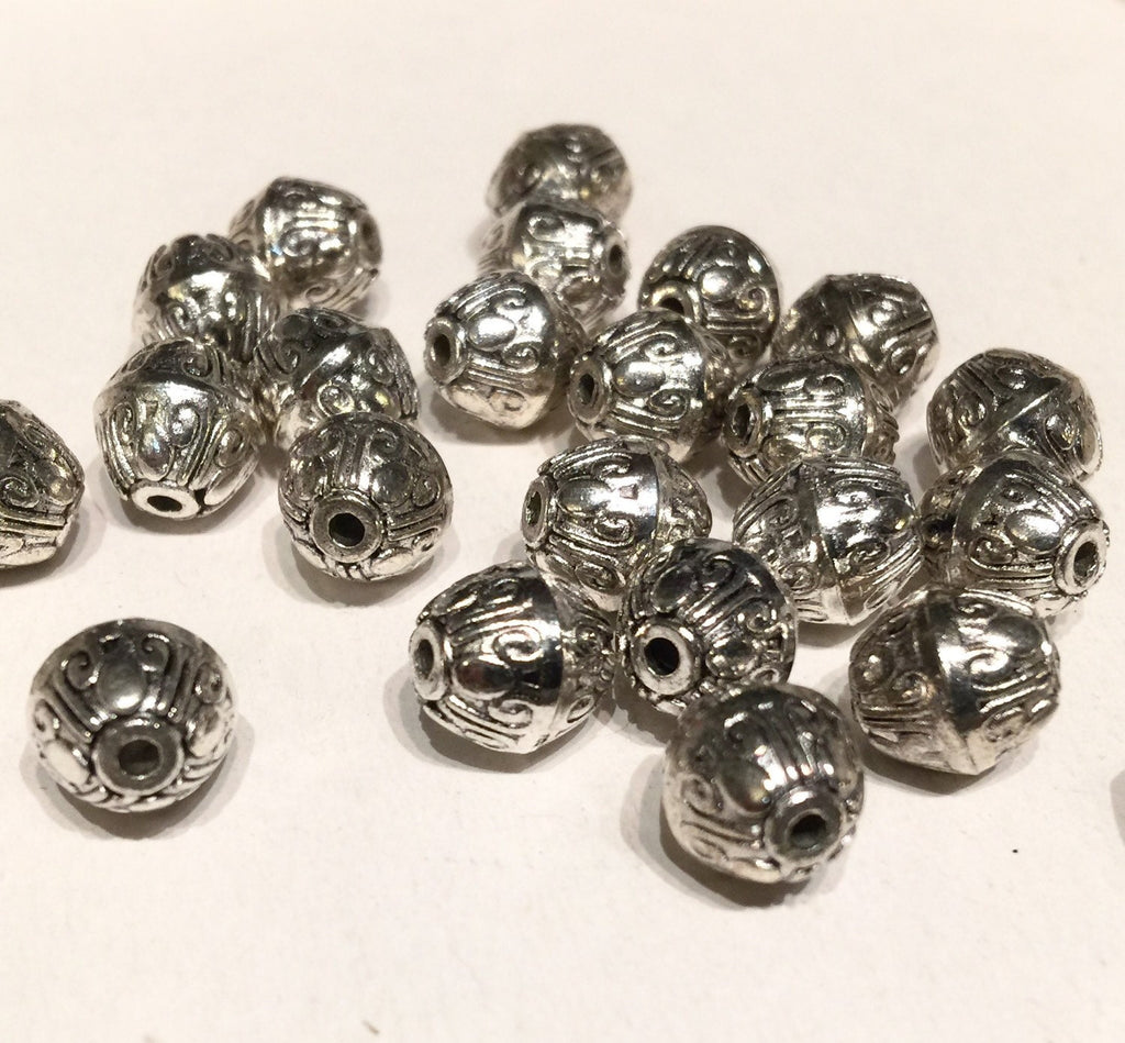 Tibetan Silver Oval spacer Beads 9.5mmX10mm fine quality antique silver style 6pcs #FDP215