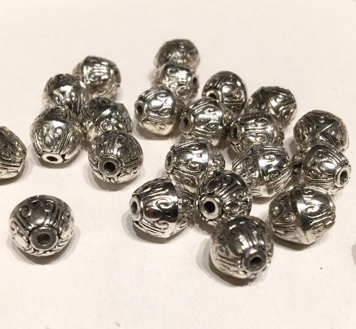 Tibetan Silver Oval spacer Beads 9.5mmX10mm fine quality antique silver style 6pcs #FDP215