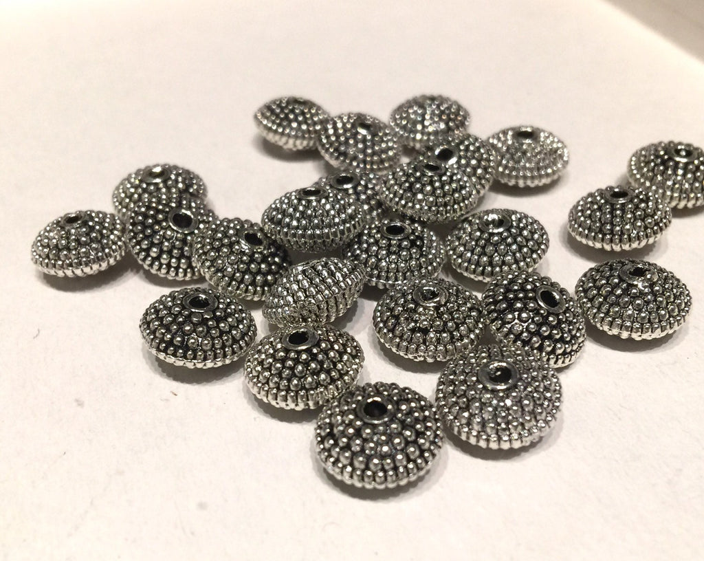 Tibetan Silver Saucer spacer Beads 11.5mmX6.5mm fine quality antique silver style 6pcs #FDP216