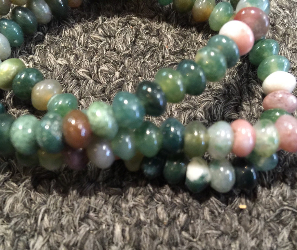 6x4mm multiple color deep green brown pink spacer jade gemstone FULL strand 15.5" 95 pieces design craft gemstone---New Arrival Sale #SBA001