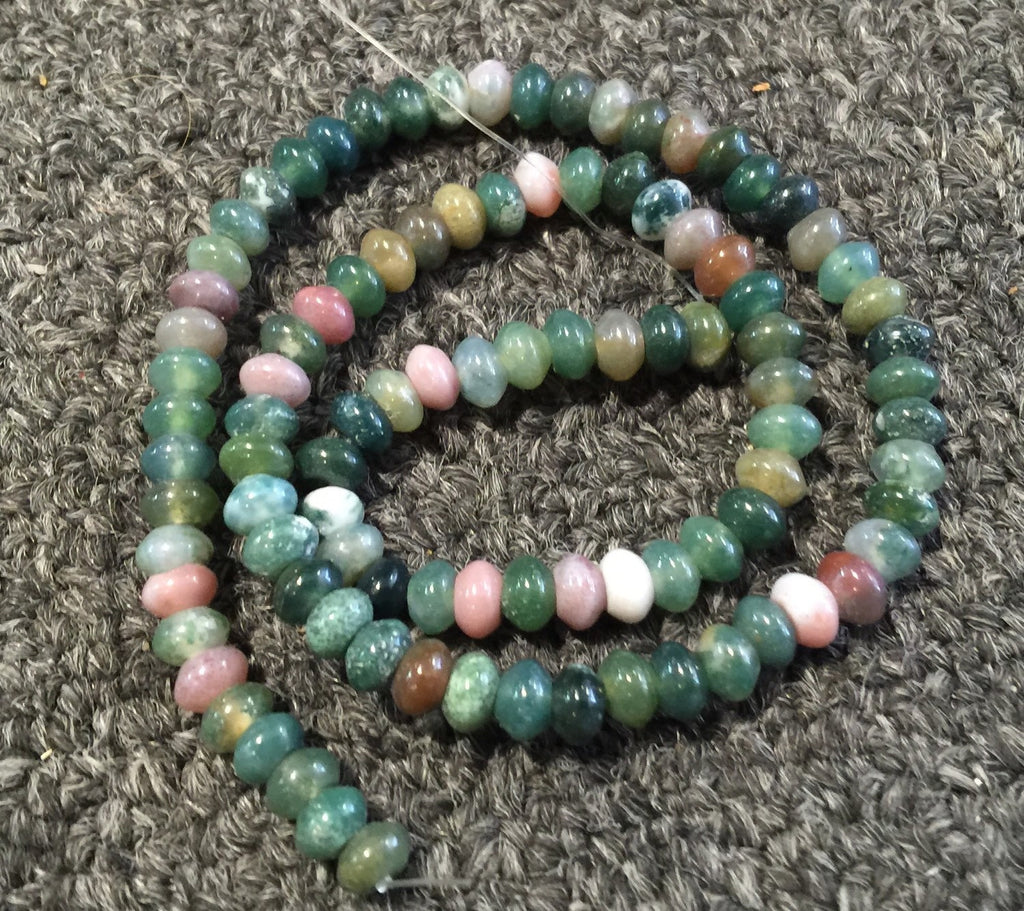 6x4mm multiple color deep green brown pink spacer jade gemstone FULL strand 15.5" 95 pieces design craft gemstone---New Arrival Sale #SBA001