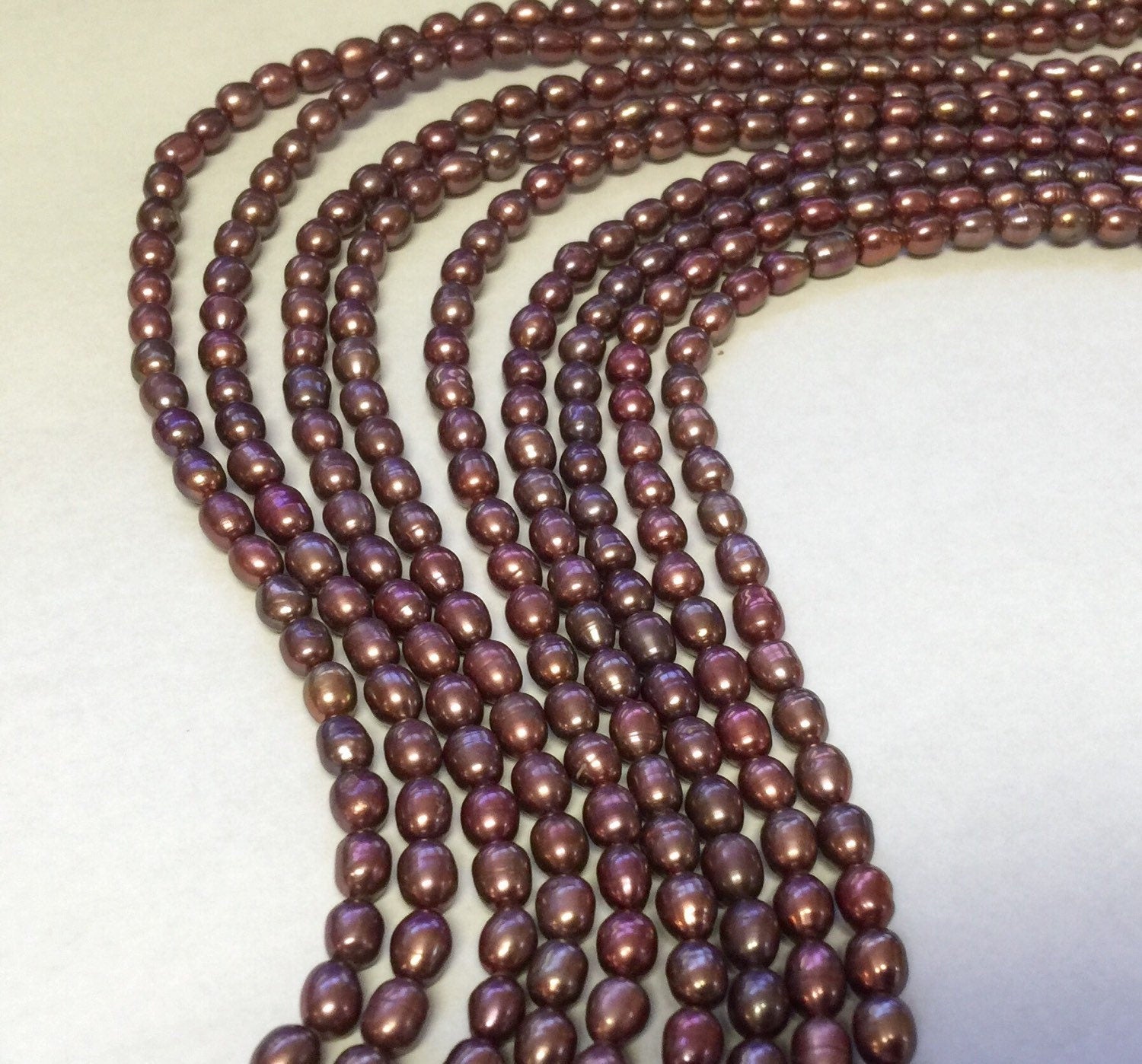 Rice Pearl, Oval Pearl, Freshwater Pearl, vintage wine red pearl, mulburrey 5mm X 6mm 15 inches full strand 65pc #DR3207