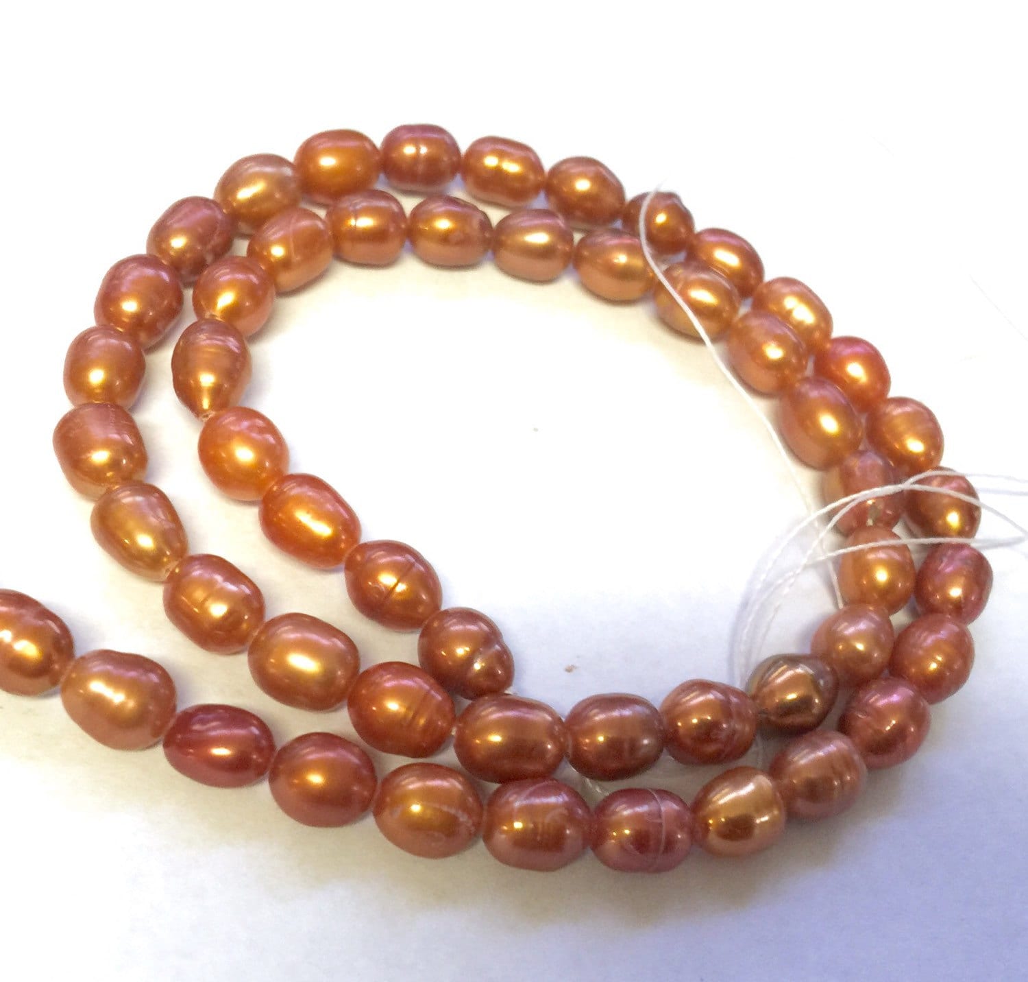 Rice Pearl, Oval Pearl, Freshwater Pearl, bronze pearl 6mm X 8mm 15 inches full strand 55pc #DR3208