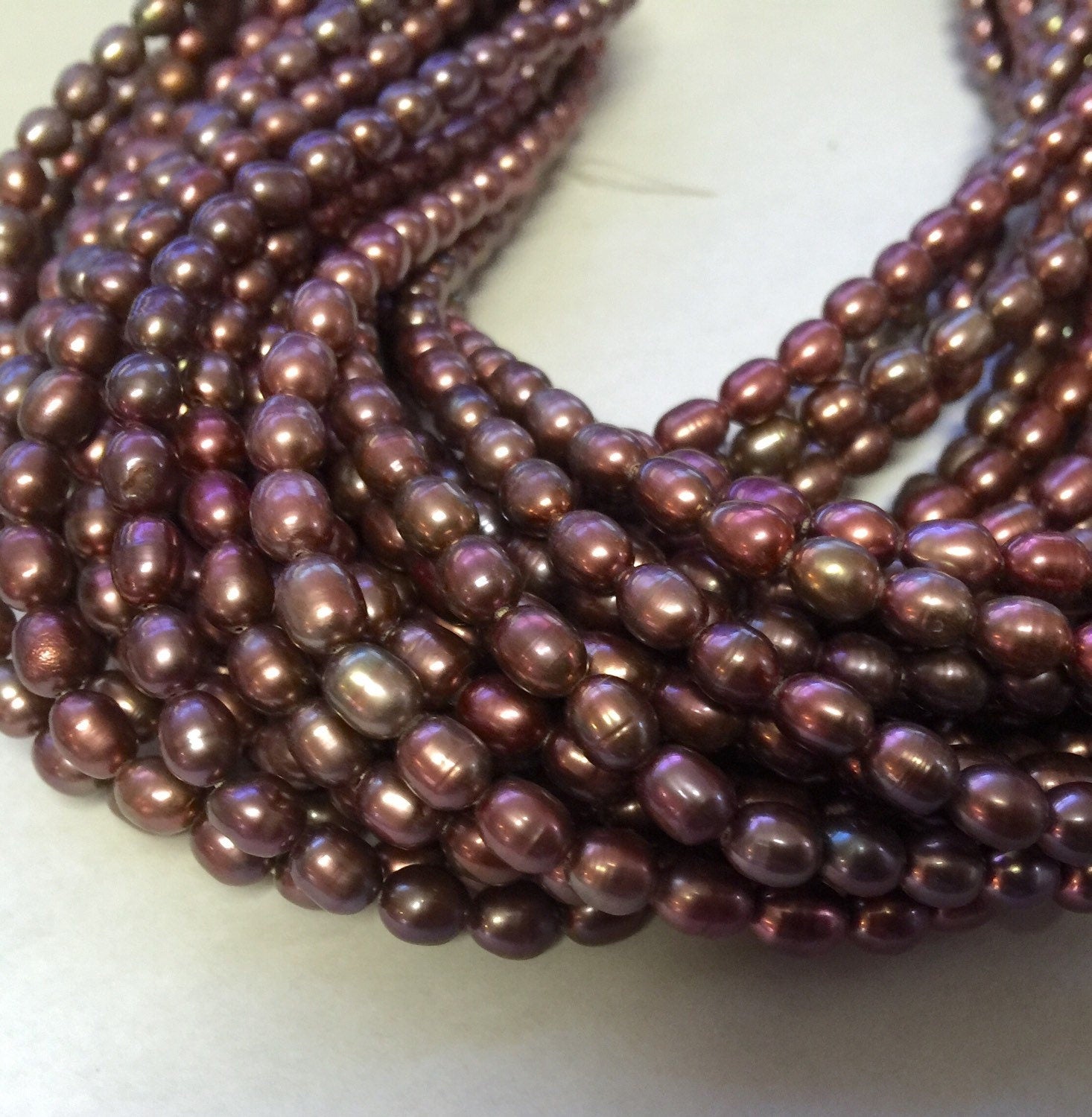 Rice Pearl, Oval Pearl, Freshwater Pearl, vintage wine red pearl, mulburrey 5mm X 6mm 15 inches full strand 65pc #DR3207
