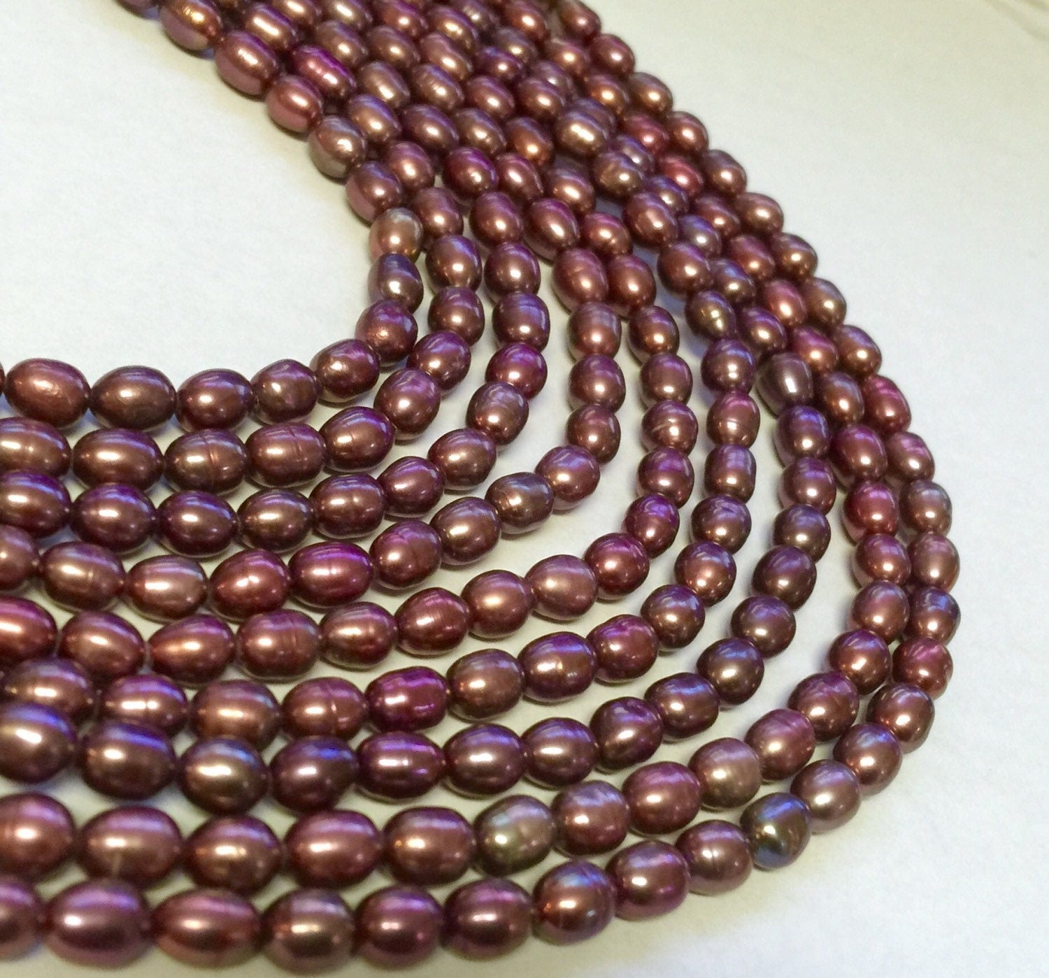 Rice Pearl, Oval Pearl, Freshwater Pearl, vintage wine red pearl, mulburrey 5mm X 6mm 15 inches full strand 65pc #DR3207