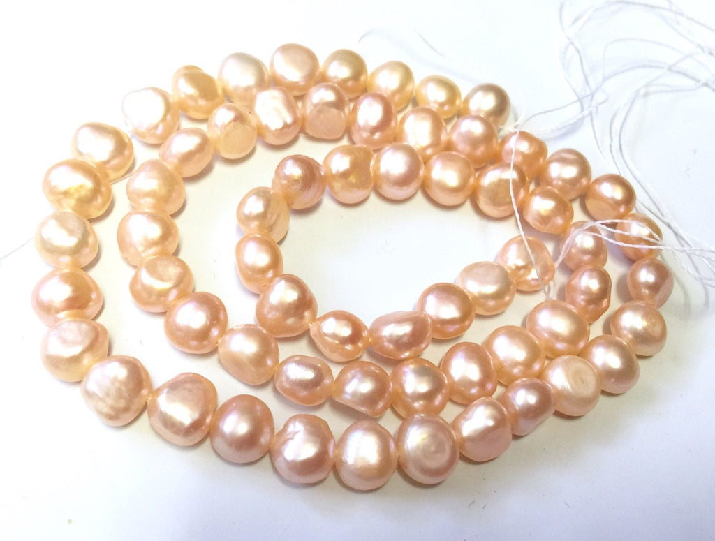 AA+ 7mm Corn Nugget Pearl Baroque Pearl Freshwater Pearl natural pink, 16'' full strand 50 pieces plus #CB6061