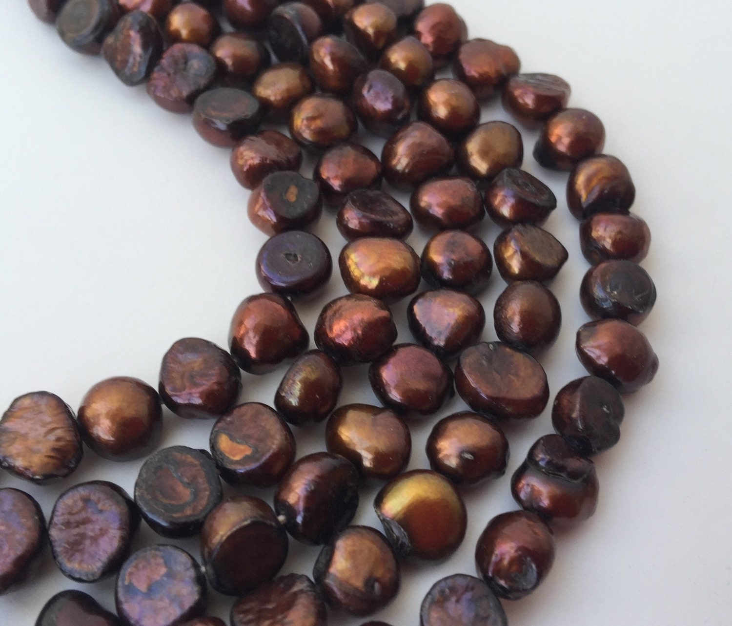 CLEARANCE SALE 8-9mm Corn Baroque Pearl Nugget Pearl Freshwater Pearl stunning dark copper brown, 15" full strand 50 pcs #CB6063