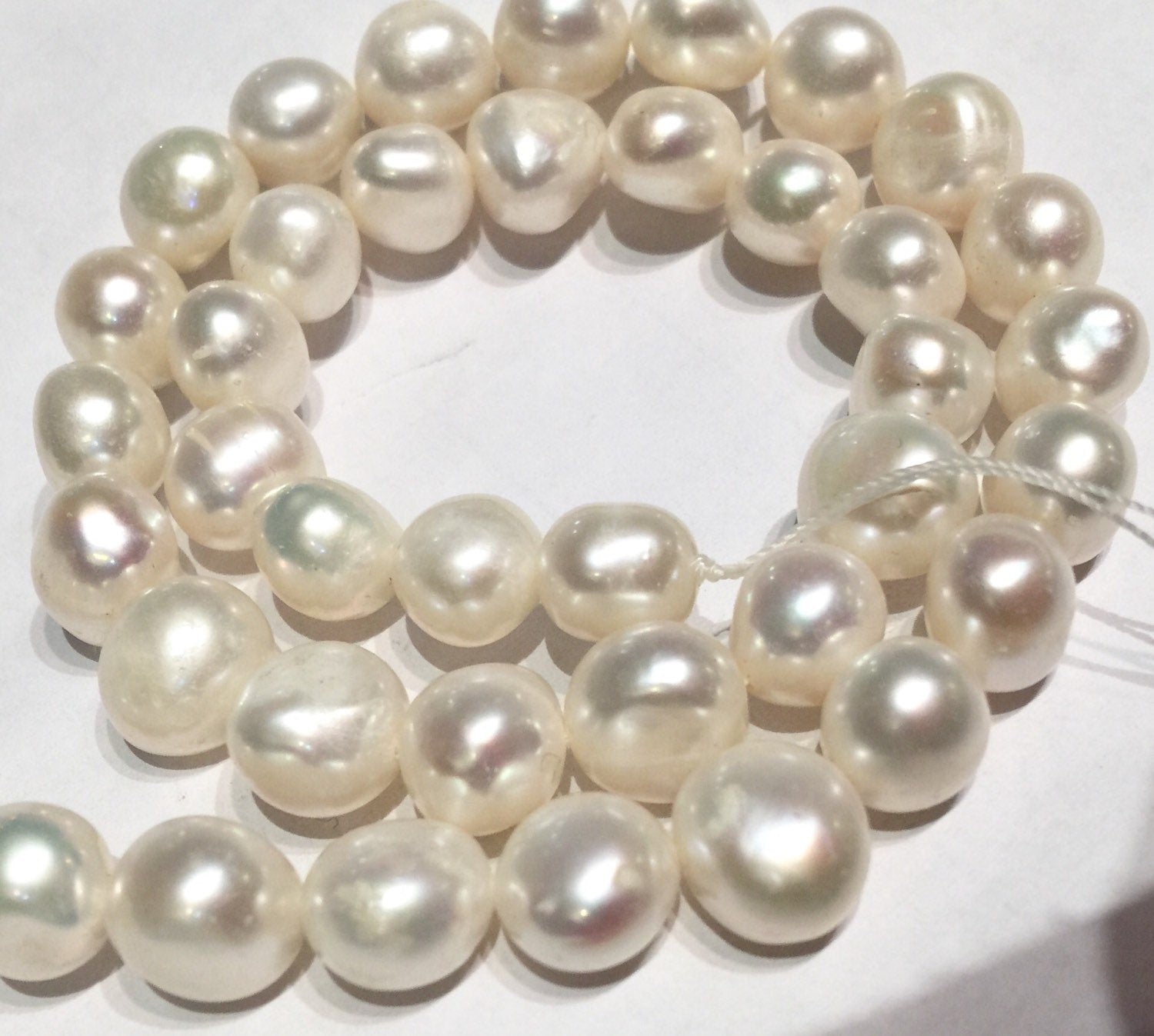AA+ 9-10mm Baroque  Freshwater pearl Corn Pearl Ivory White nugget pearl  16'' full strand 40 pieces New Arrival SALE #BA4103